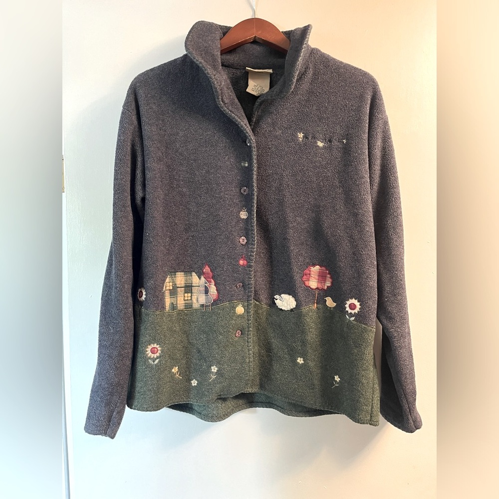 Vintage 80s-90s Northern Reflections Button-up Cardigan Collared Sweater, Size M